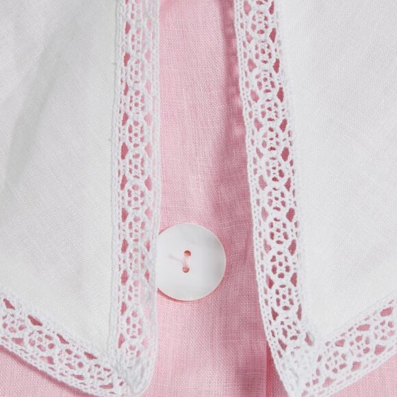 SLEEPER Marie lace-trimmed linen mini dress Baby pink Size: M net-a-porter - Picture 4 of 4